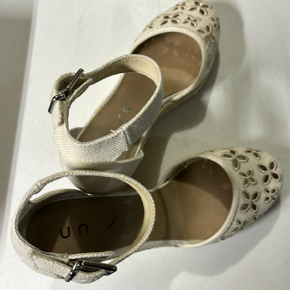 Closed toe wedge heels